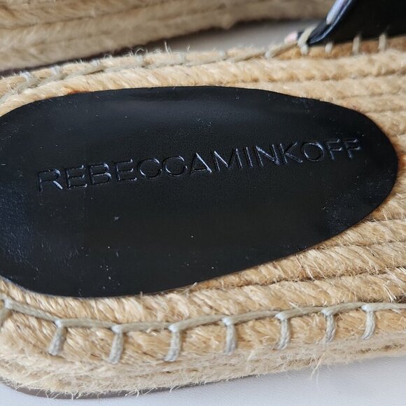 REBECCA MINKOFF | Jodi Espadrilles Sandals Black Flower Print Sz 7.5M - Picture 5 of 7